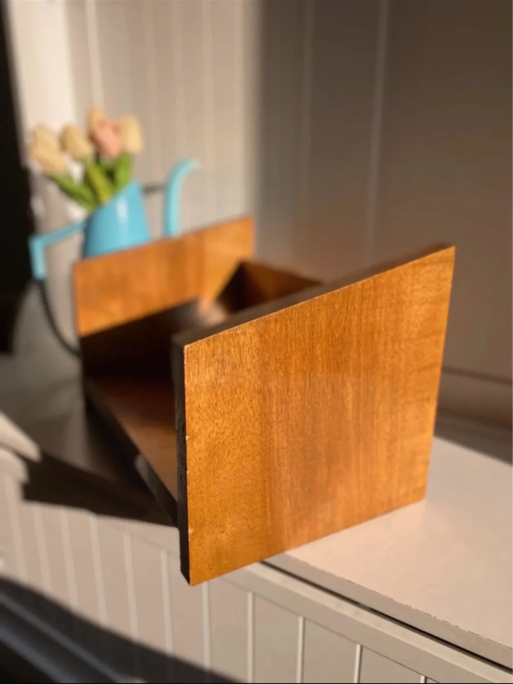Gorgeous Vintage Mid-Century Wooden Cook Book Shelf MCM